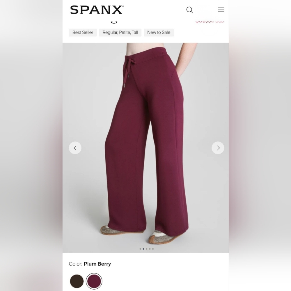 SPANX Plum Berry Wide-Leg Pants